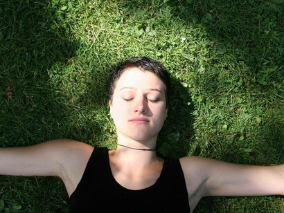Lying on your back with the grass as a pillow for your head is a form of meditation, appreciation, and gratitude for one's self that will help you love yourself