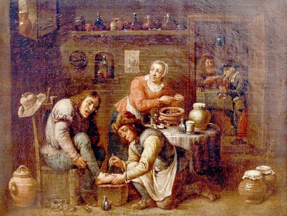 David Teniers. Intervención podológica. 1663
