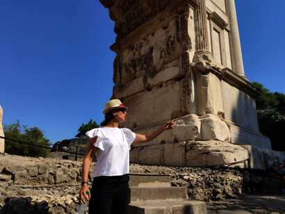 Micaela Pavoncello at the Arch of Titus