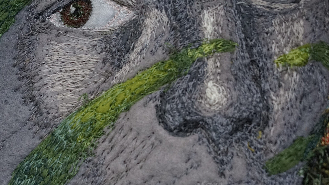 Lawrence James Bailey, Bare machine, painting in exhibition (detail). Courtesy of Galerie Bart