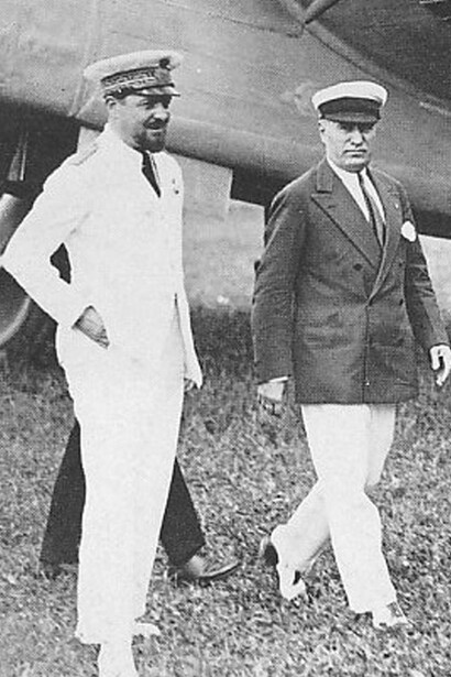 Presentazione dell'aereo Breda CC20 a Italo Balbo e Benito Mussolini, 1929