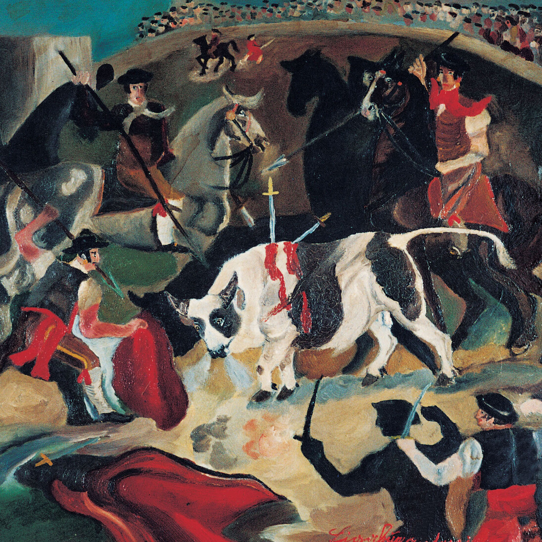 Antonio Ligabue, Corrida, s.d. (1931-1932), olio su tavola di compensato, 55 x 61 cm, Guastalla ( Reggio Emilia), collezione privata