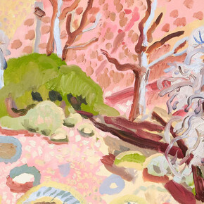 Allison Schulnik, Two dead pines and two dead eucalyptus, 2024. Courtesy of The Pit