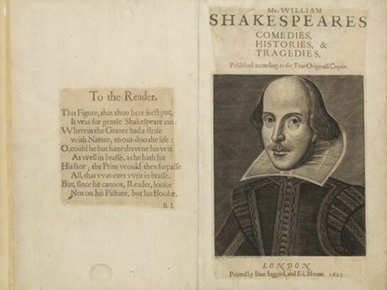 William Shakespeare’s First Folio, 1623, Printed by Isaac Jaggard and Edward Blount, © Victoria and Albert Museum, London