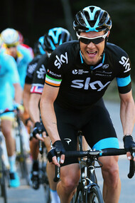 Chris Froome, al frente del Team Sky en Colombia