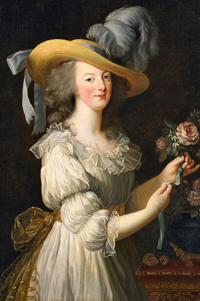 Élisabeth Vigée Le Brun, "Maria Antonietta in abito di mussola", 1783, Castello di Wolfsgarten, Germania