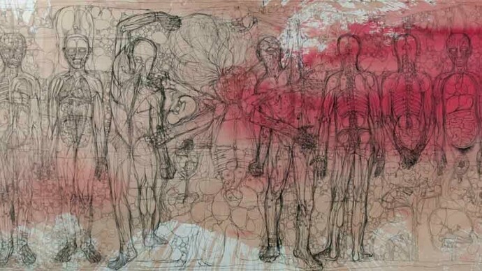 Hermann Nitsch, Das letzte abendmahl. Mit freundlicher genehmigung der Nitsch Foundation