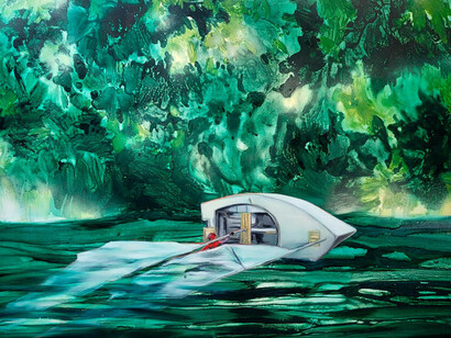 Kristína Mésároš, Origin, exhibition painting. Courtesy of Danubiana