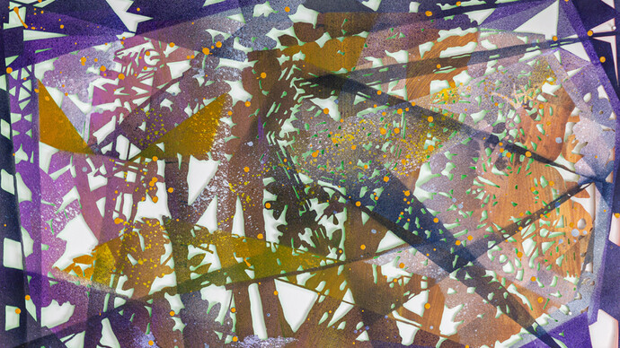 Chris Natrop, Ultraviolet wood land, 2024. Courtesy of Nancy Toomey Fine Art