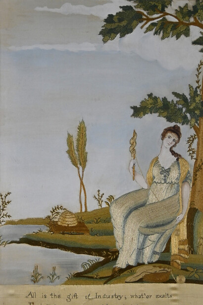 Caroline Porter, All is the gift of industry, mrs. Saunders and Miss Beach’s Academy, Dorchester, Massachusetts, 1805. Courtesy of Detroit Institute of Arts