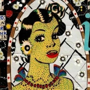 The Sky At Ohio, 2012, Mixed media on paper, 9 x 5.75 inches