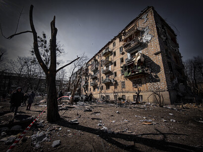 Un edificio abandonado en Kiev, Ucrania