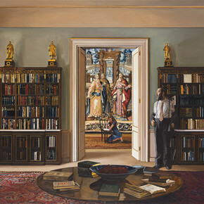 Jan Worst, The Wise Man, Homage to David Sylvester, 2009, Signed and dated, Oil on canvas, 125 x 175 cm; (49 1/4 x 68 7/8 in.). Courtesy of Ben Brown Fine Arts
 