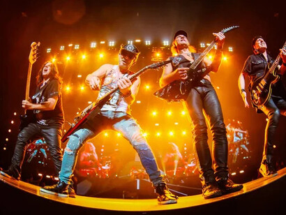 The German Rock band Scorpions performing on stage
