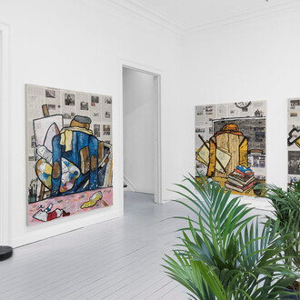 Rirkrit Tiravanija, (The intellects take leave), exhibition view. Courtesy of Gladstone Gallery