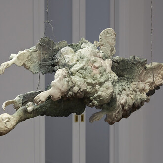 Enrico David, Untitled [view 2], 2014 Celotex, expanding foam, fibre tissue, jesmonite, pigment, wire, © the artist. Michael Werner Gallery, New York and London 