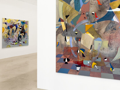 Alejandro Ospina, The kingdom in the middle, vista de exhibición. Cortesía de Galería La Cometa 