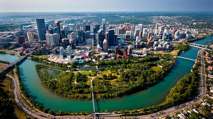 Calgary aerial view from North