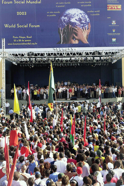 World Social Forum in 2003, in Mexico. In many cases, left-wing presidents lack a parliamentary majority, which will pose the most significant obstacle to decisive progressive action © Wikicommons
