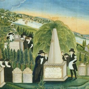 Sally Miller (American, Litchfield, Connecticut), Memorial painting, ca. 1811, Watercolor and ink on silk. The Metropolitan Museum of Art, Rogers Fund, 1948 (48.81), Image: © The Metropolitan Museum of Art, New York