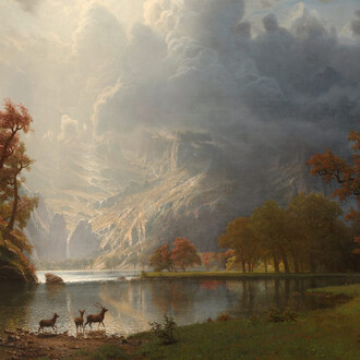 Albert Bierstadt, Sierra Nevada morning, 1870. Courtesy of Crystal Bridges Museum of American Art