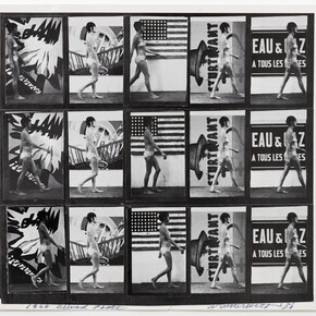 Sturtevant, Muybridge Plate #97 Woman Walking, Print, collage, 21 x 21,5 cm (8,27 x 8,46 in)/32,5 x 32,8 cm (12,8 x 12,91 in). Courtesy of Galerie Thaddaeus Ropac