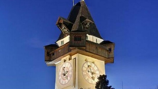 Fantasy clock tower in Graz
