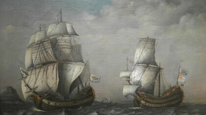 Una carabela española remolca un barco británico: desde el siglo XVI, la lucha por el control del Caribe fue brutal entre el Imperio español (pronto en decadencia) y el británico, cuya Armada acabaría dominando los océanos en los siglos posteriores