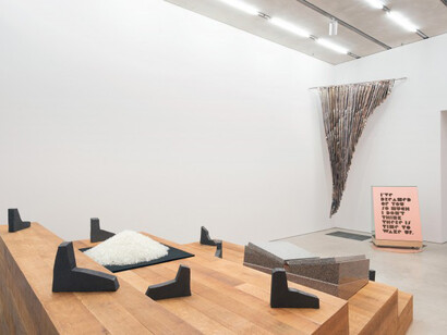 Project Gallery: Shana Lutker, Again Against, A Foot, A Back, A Wall, 2015, Installation view Pérez Art Museum Miami, Photo: Studio LHOOQ