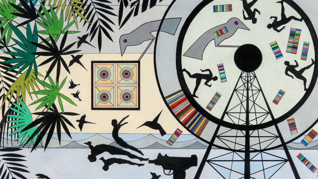 James Clover, Untitled 9, 22 x 33 in, mixed media on paper, 2013-14