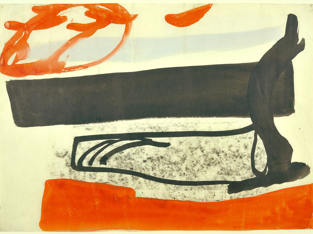 Peter Lanyon. Shore Thing (San Antonio '63) opus 191 April 1963, gouache on paper 10 x 13 3/4 in/ 25.4 x 35 cm