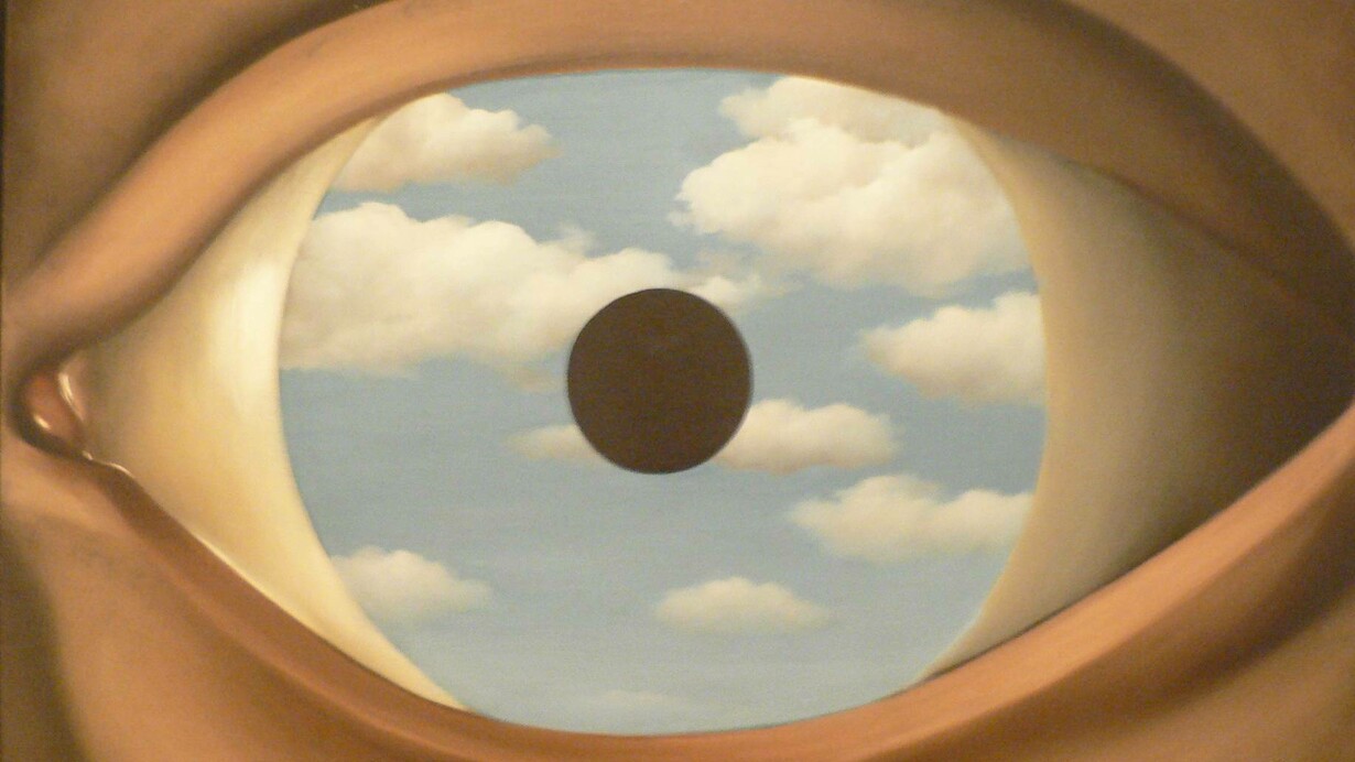Renè Magritte, Il falso specchio, olio su tela, 1928, MoMA, New York, USA