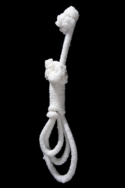 Sigalit Landau, Hope, 2013. Rope suspended in Dead Sea water, 85 x 30 x 18 cm. Photo: Yotam From. Courtesy the artist and Marlborough Contemporary