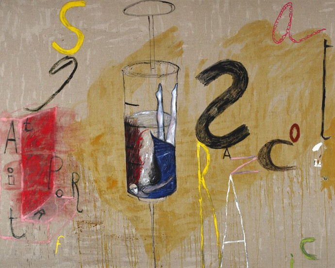 Jenny Watson, Self Portrait as a Narcotic, 1989, Museum of Contemporary Art, purchased 1989, image courtesy the artist and Museum of Contemporary Art Australia © the artist