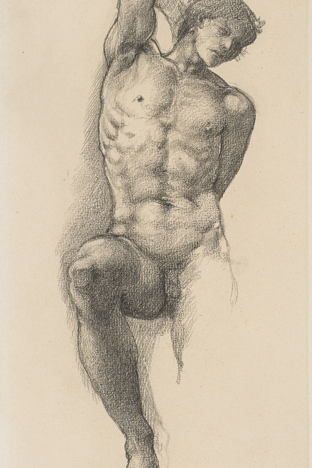Edward Burne-Jones, Study for the Slave in “The Wheel of Fortune,” c. 1875. Promised Gift from the Lanigan Collection © NGC