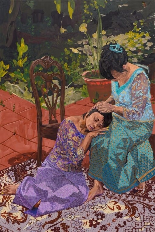 Tidawhitney Lek, Solace sisters, 2024. Courtesy of Victoria Miro Projects