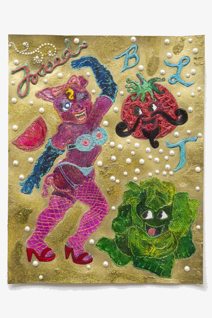 Irena Jurek, Tossed (BLT), 2014, mixed media on paper, 14 x 11 inches