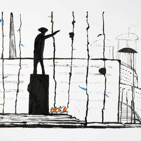 Destroying factories, orange migrants, Gluklya (Natalya Pershina-Yakimanskaya), 2012, Russia. Museum no. E.452-2015. © Natalya Pershina-Yakimanskaya