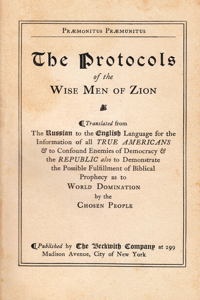 Il Protocollo dei Savi di Sion