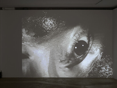 Take me, 1969, Black & White 16mm film transferred to dvd, 28mins, installation view