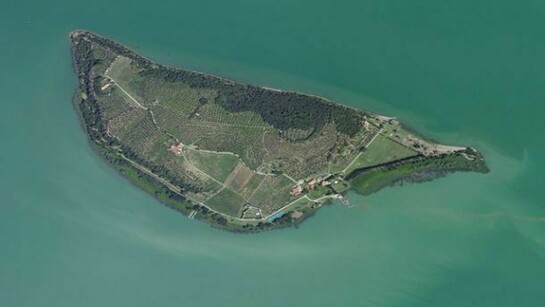 Isola Polvese (PG), veduta aerea.