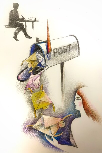 This is an era in which most of us almost never send or receive a hand-written personal piece of mail (illustration by Lesya Bilenko)