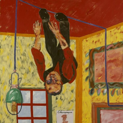 R.B. Kitaj, The Man on the Ceiling, 1989, oil on canvas, 122.6 x 122.6 cm 
