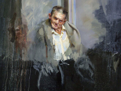 Robert Lenkiewicz- Les Ryder with Grey Blanket