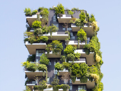 A building with nature, Bosco Verticale, in Milan, Italy