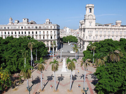 Vista aérea del Parque Central de La Habana, Cuba