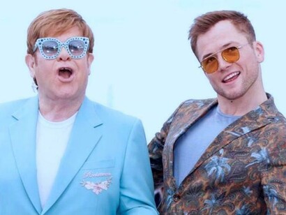 Elton John y Taron Egerton en Cannes
