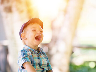 Laughing like a child