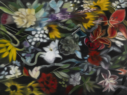 Ross Bleckner, If I believe, 2022. Per gentile concessione di Galleria Mazzoli 