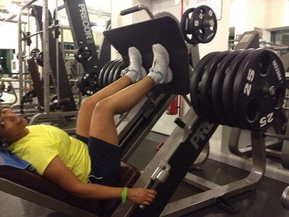 Ami Fall mentre si allena